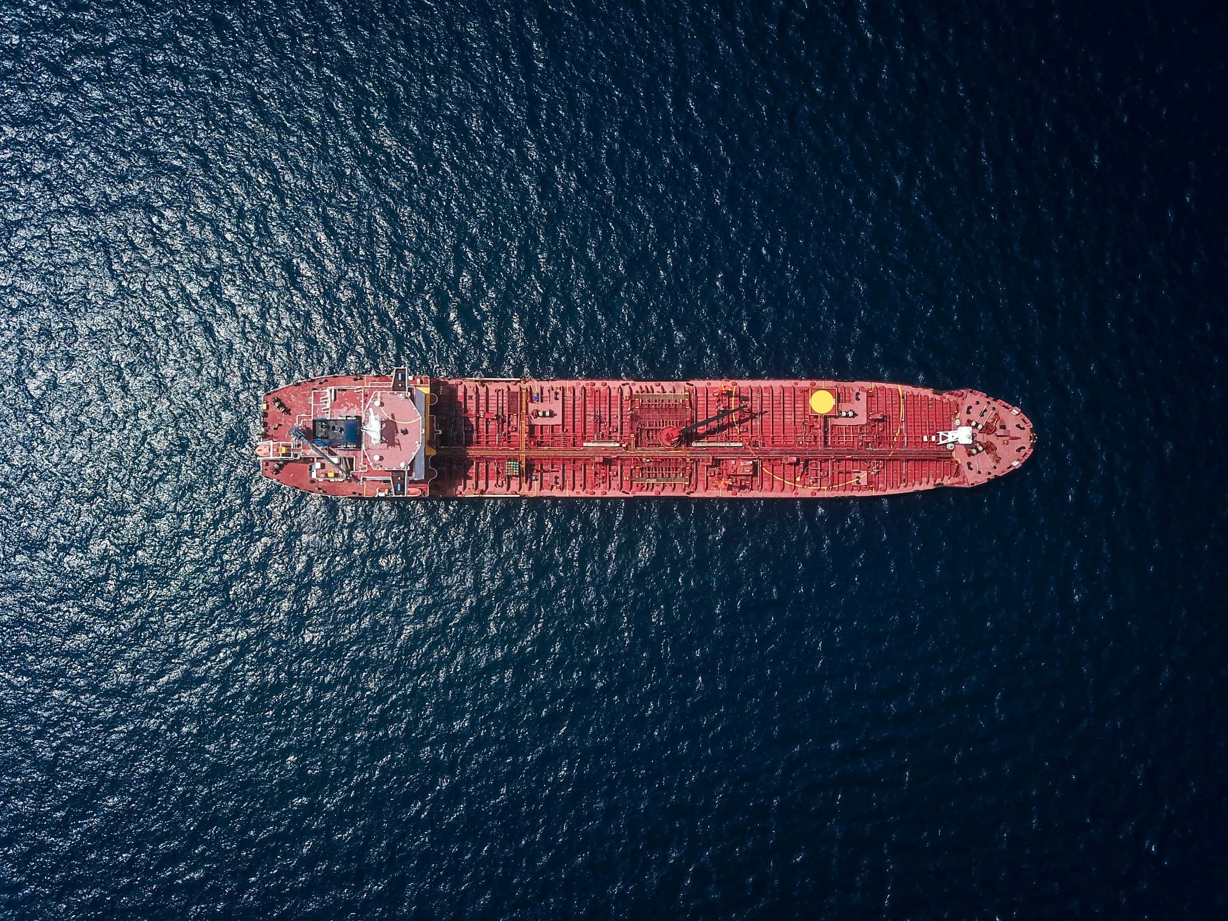 Cargo OCASS TOUBA vu du ciel, en pleine mer